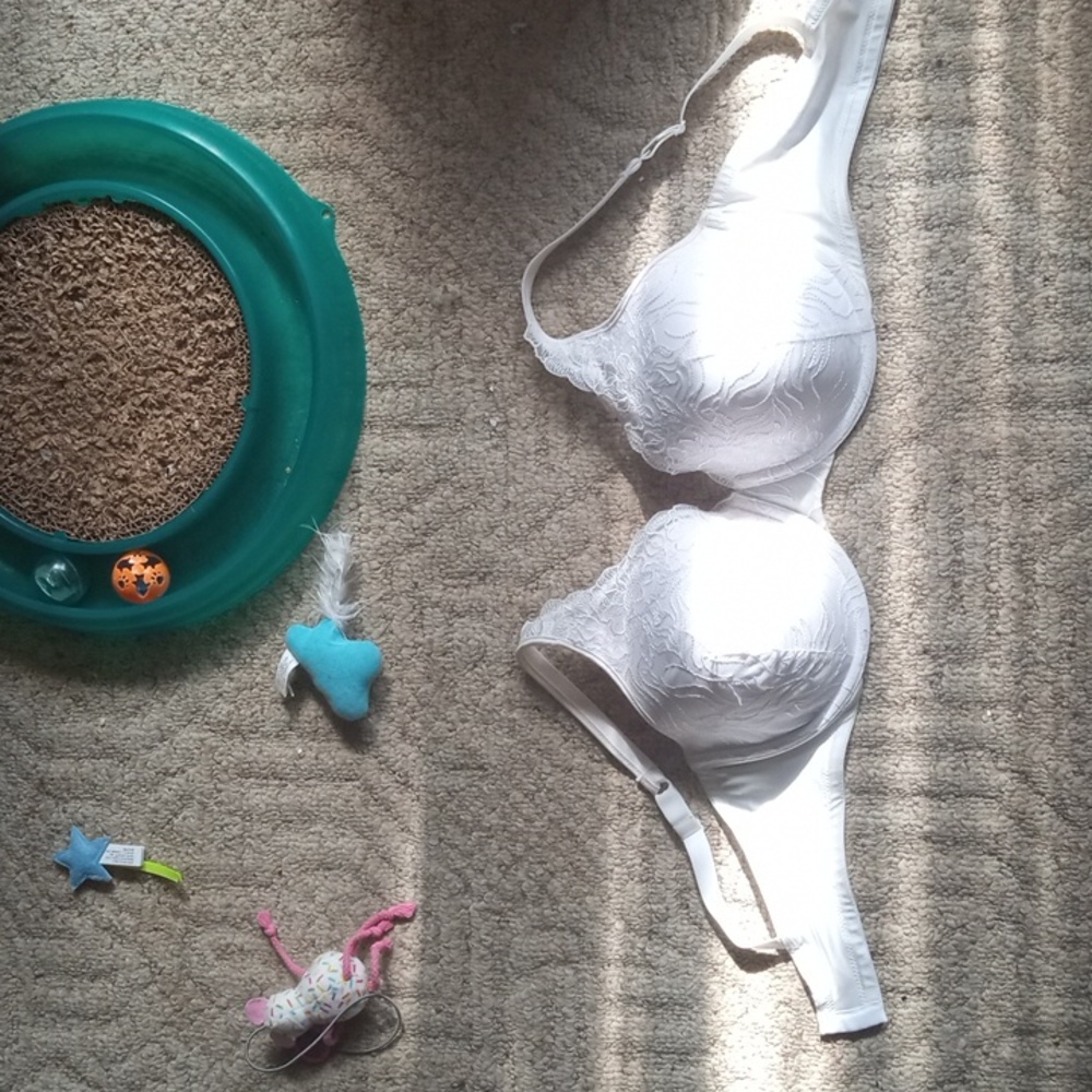 Playtex Feel Gorgeous Embroidered Underwire Bra White Style 7576 38DD